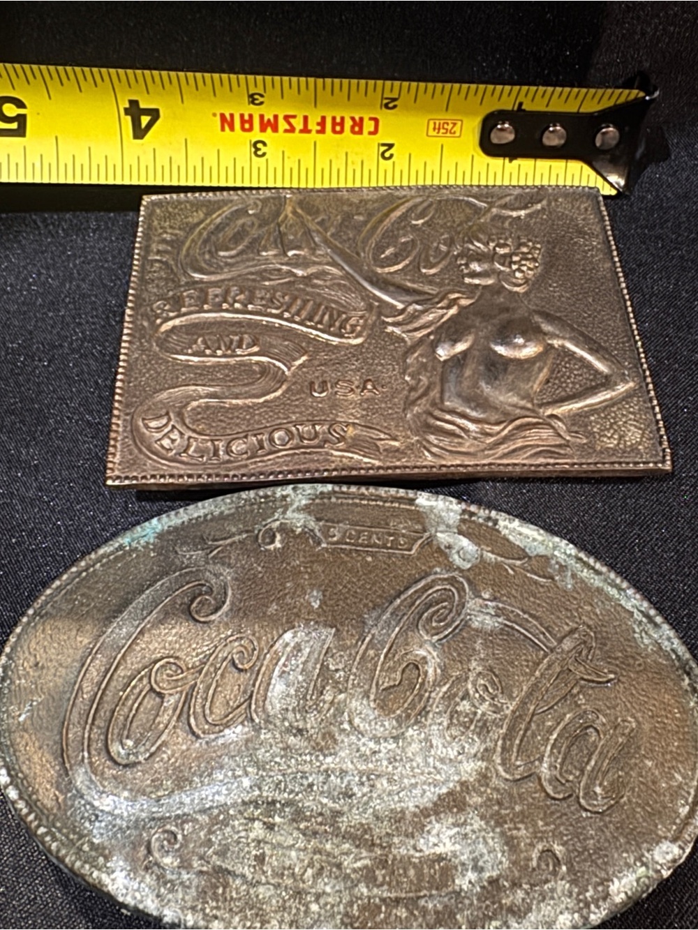 1970 Coca Cola Vintage-Style Metal Belt Buckle - Brass Patina